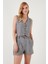 Flamlı Regular Fit V Yaka Yelekli Şortlu Takım Bayan Takım 67045802S4 4