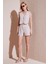 Flamlı Regular Fit V Yaka Yelekli Şortlu Takım Bayan Takım 67045802S4 1
