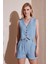 Flamlı Regular Fit V Yaka Yelekli Şortlu Takım Bayan Takım 67045802S4 2