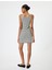 Mini Elbise Ip Askılı Bisiklet Yaka Slim Fit 4
