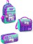 Mor Su Yeşili Unicorn Desenli 3’lü Okul Çanta 1