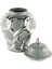 Silver Kabartmalı Gri Küp Kapaklı Vazo 20X20X35CM 2