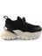Siyah Siyah Triko Hakiki Deri Kadın Sneaker K01480004903 1