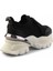 Siyah Siyah Triko Hakiki Deri Kadın Sneaker K01480004903 3
