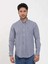 Lacivert Erkek Slim Fit Puantiyeli Brent Düğmeli Yaka Uzun Kol Gömlek - 104349 2