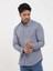 Lacivert Erkek Slim Fit Puantiyeli Brent Düğmeli Yaka Uzun Kol Gömlek - 104349 4