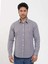 Kahverengi Erkek Slim Fit Puantiyeli Brent Düğmeli Yaka Uzun Kol Gömlek 2