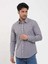 Kahverengi Erkek Slim Fit Puantiyeli Brent Düğmeli Yaka Uzun Kol Gömlek 4