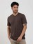 Kahverengi Erkek Slim Fit Düz O Yaka T-shirt - 105664 1