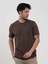 Kahverengi Erkek Slim Fit Düz O Yaka T-shirt - 105664 3