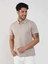 Bej Erkek Slim Fit Jakarlı Polo Yaka T-shirt 1