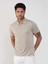 Bej Erkek Slim Fit Jakarlı Polo Yaka T-shirt 3