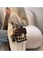 Yeni Kadın Çantası Crossbody Çanta El Küçük Kare Çanta Kahverengi + Kolye (Yurt Dışından) 1