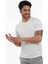 Beyaz Erkek Slim Fit Düz O Yaka T-shirt 8