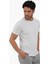 Beyaz Erkek Slim Fit Düz O Yaka T-shirt 9