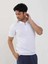 Beyaz Erkek Slim Fit Fitilli Fermuarlı Polo Yaka Triko 3