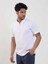 Beyaz Erkek Slim Fit Düz Bomber Yaka T-shirt 1