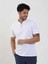Beyaz Erkek Slim Fit Düz Bomber Yaka T-shirt 3
