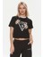 Kadın Zoey Crop Siyah T-Shirt 3