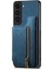 Samsung Galaxy S22+5G Retro Kılıf Kickstand Pu+Tpu Fermuarlı Cüzdan Telefon Kabuğu-Mavi (Yurt Dışından) 5