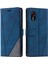 Samsung Galaxy Xcover 5 Cüzdan Kılıf Çizgileri Baskılı Pu Deri Telefon Arka Kapak-Mavi (Yurt Dışından) 1