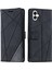 Samsung Galaxy A04E 4g Kılıf Deri Ekleme Tasarımı Standlı Telefon Kapağı-Siyah (Yurt Dışından) 1