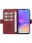 Samsung Galaxy A05 4g Kılıf Pu Deri Folyo Katlanır Stand Kitap Tarzı Telefon Kapağı-Şarap Kırmızı (Yurt Dışından) 2