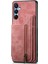 Samsung Galaxy A14 5g/4g Kılıf Fermuar Cüzdan Kickstand Deri+Tpu Telefon Kapağı-Pembe (Yurt Dışından) 5