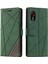 Samsung Galaxy Xcover 5 Cüzdan Kılıf Hatları Baskılı Pu Deri Telefon Arka Kapak-Yeşil (Yurt Dışından) 1