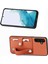 Samsung Galaxy A24 4G(162,1 x 77,6 x 8,3mm) Kasa Kart Yuvası Kickstand Telefon Kapağı-Kahverengi (Yurt Dışından) 5