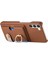 Samsung Galaxy S23+KILIF Pu Deri Kaplamalı Pc+Tpu Kickstand Kart Yuvaları Telefon Kapağı-Kahverengi (Yurt Dışından) 3