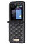 Samsung Galaxy Z Flip6 5g Kılıf Eşkenar Dörtgen Pu Deri Katlanır Telefon Kapağı-Siyah (Yurt Dışından) 3