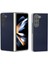 Samsung Galaxy Z Fold5 5g Kılıf Şeffaf Mat Kenar Deri+Pc Katlanır Telefon Kapağı-Koyu Mavi (Yurt Dışından) 1