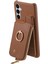 Samsung Galaxy A15 4G/A15 5g Telefon Kılıfı Deri+Tpu Kickstand Kapaklı Fermuarlı Cep-Kahverengi (Yurt Dışından) 4