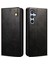 Samsung Galaxy M15 5g Kılıf Crazy Horse Dokulu Deri Flip Cüzdan Telefon Kapağı-Siyah (Yurt Dışından) 1