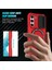 Samsung Galaxy S22+5G Kickstand Kılıf Pc+Tpu Lens Kapaklı Manyetik Telefon Kabuğu-Kırmızı (Yurt Dışından) 2