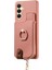 Samsung Galaxy A25 5G(GLOBAL)(161.0 x 76.5 x 8.3mm)Kılıf Fermuar Halkası Kickstand Düşme Önleyici Telefon Kapağı-Pembe (Yurt Dışından) 2