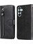 Samsung Galaxy M15 5g Kılıf Buzağı Dokulu Fermuarlı Cep Telefonu Standlı Kapak-Siyah (Yurt Dışından) 1