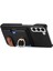 Samsung Galaxy S22+5G Telefon Kılıfı Döner Halkalı Kickstand Deri Kaplamalı Pc+Tpu Kapak-Siyah (Yurt Dışından) 3