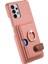 Samsung Galaxy A32 5g Kılıf Kart Tutucu Halka Kickstand Litchi Doku Telefon Kapağı-Pembe (Yurt Dışından) 5