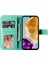 Samsung Galaxy M15 5g Kılıf Çiçek Desenli Cüzdan Standlı Pu Deri Telefon Kılıfı-Yeşil (Yurt Dışından) 2