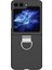 Samsung Galaxy Z Flip6 5g Sert Pc Kasa Metal Halka Tutucu Kaymaz Cilt-Dokunmatik Telefon Kapağı-Siyah (Yurt Dışından) 1