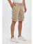 Theseason Erkek Kargo Cepli Beli Lastikli Comfort Fit Pamuklu Esnek Kum Beji Şort 2