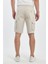 Theseason Erkek Kargo Cepli Beli Lastikli Comfort Fit Pamuklu Esnek Bej Şort 4