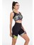 Siyah - Yeşil Renk Lady 4010 Kadın Kısa Tayt Büstiyer Spor Takım 1