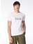 Düz Yaka Baskılı Beyaz Erkek T-Shirt 24EU1M0F014P400_T-SHIRT 1