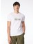 Düz Yaka Baskılı Beyaz Erkek T-Shirt 24EU1M0F014P400_T-SHIRT 2