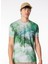 Düz Yaka Desenli Yeşil Erkek T-Shirt 24EU1M0F0116324_T-SHIRT 1