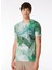 Düz Yaka Desenli Yeşil Erkek T-Shirt 24EU1M0F0116324_T-SHIRT 2