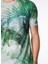 Düz Yaka Desenli Yeşil Erkek T-Shirt 24EU1M0F0116324_T-SHIRT 4
